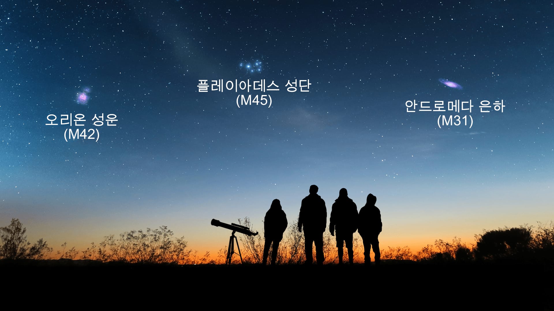 Stargazers looking at the Messier objects 