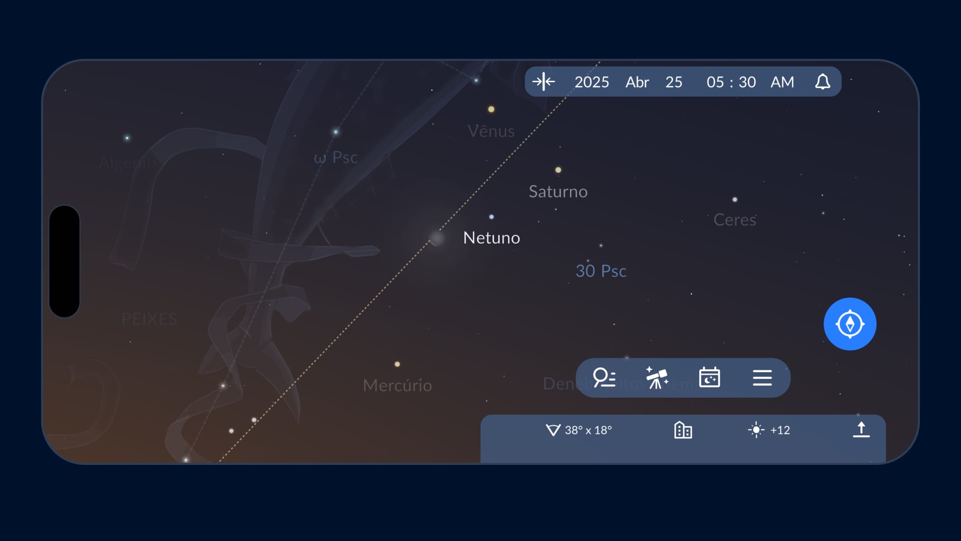 Vênus próximo à Lua, Saturno, Mercúrio e Netuno – Abril de 2025