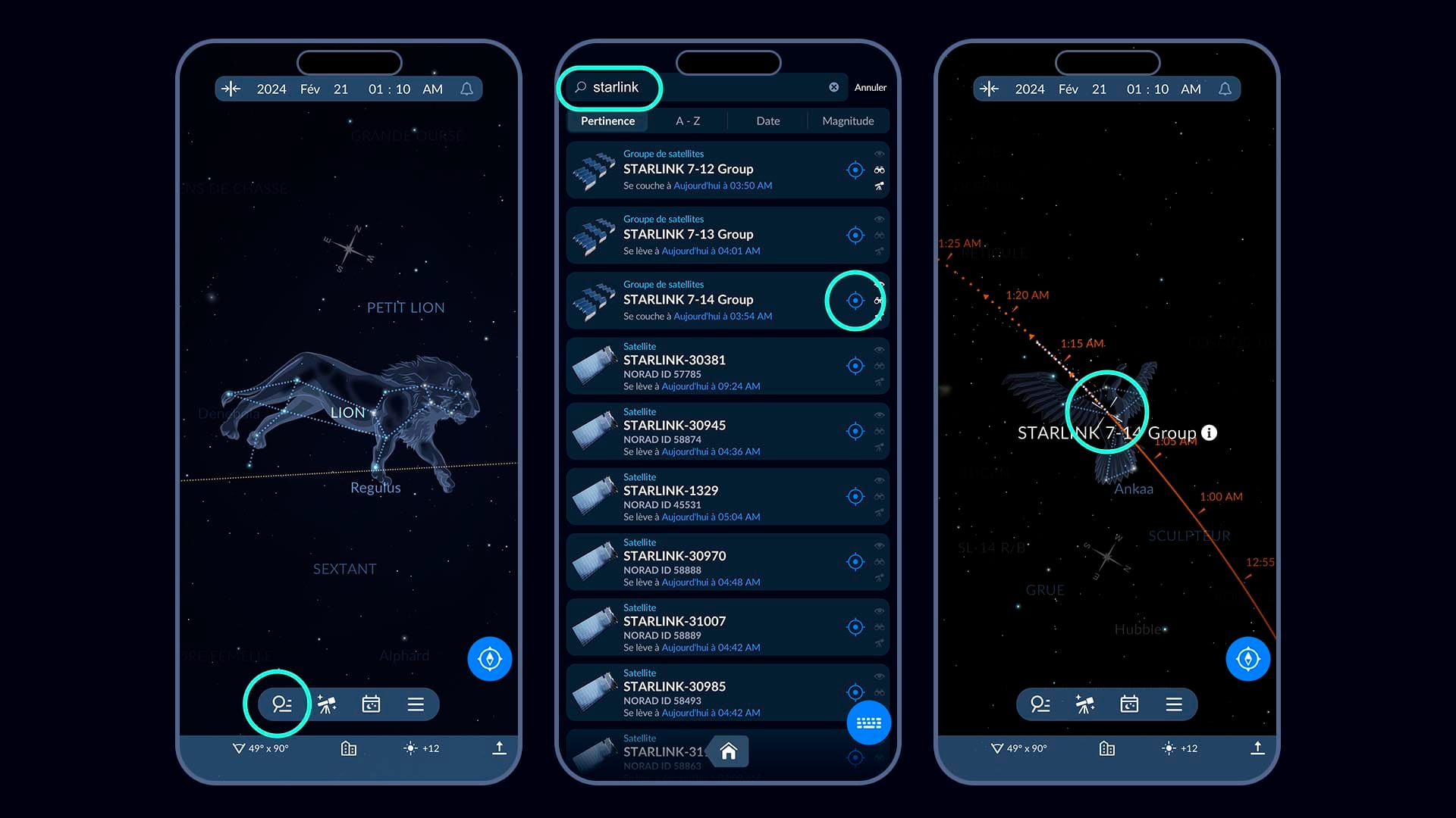 Starlink groups via Sky Tonight