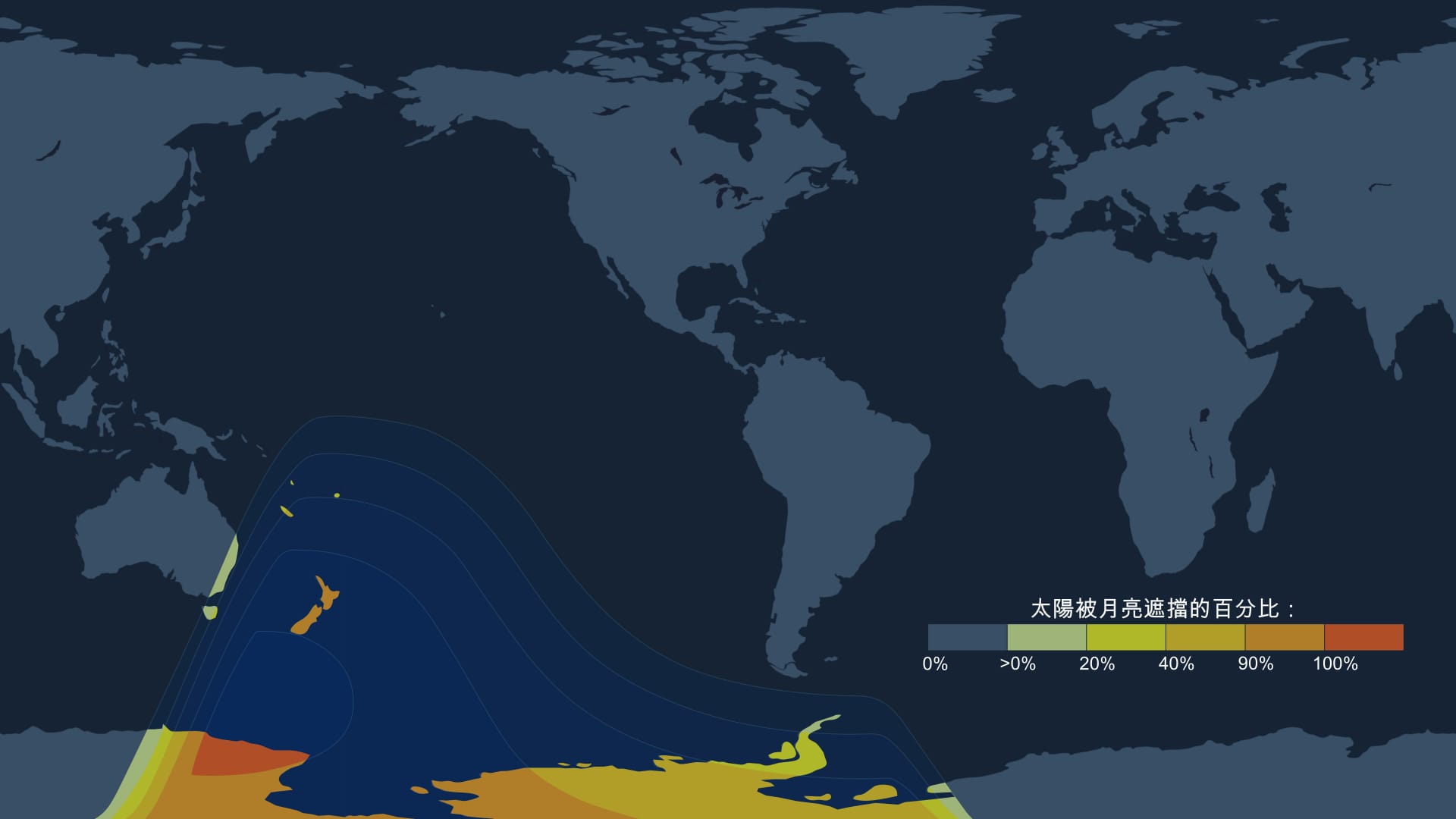 Visibility map of the partial solar eclipse on September 21, 2025